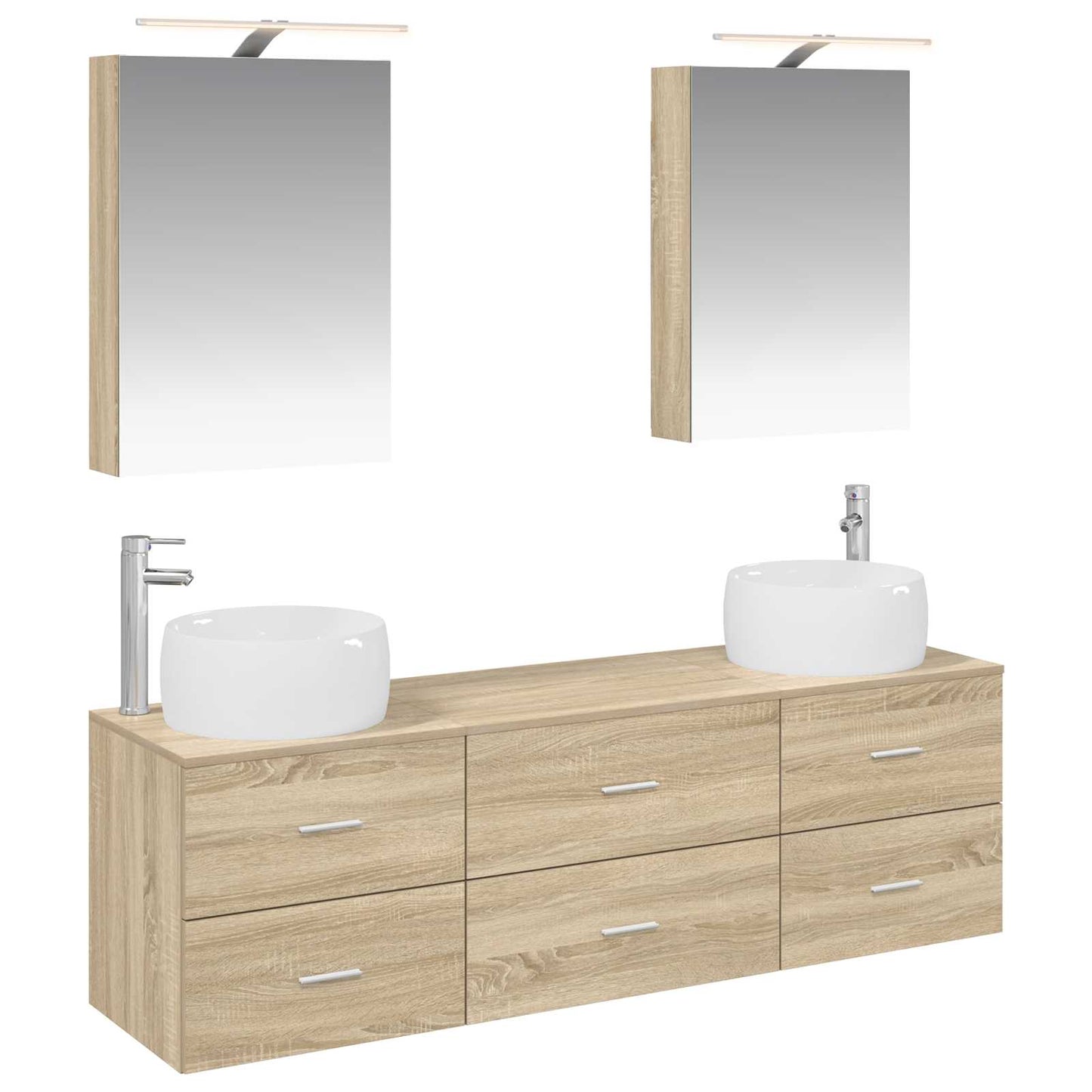 Bathroom Furniture Set 5 pcs Sonoma Oak