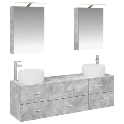 Bathroom Furniture Set 5 pcs Concrete Grey