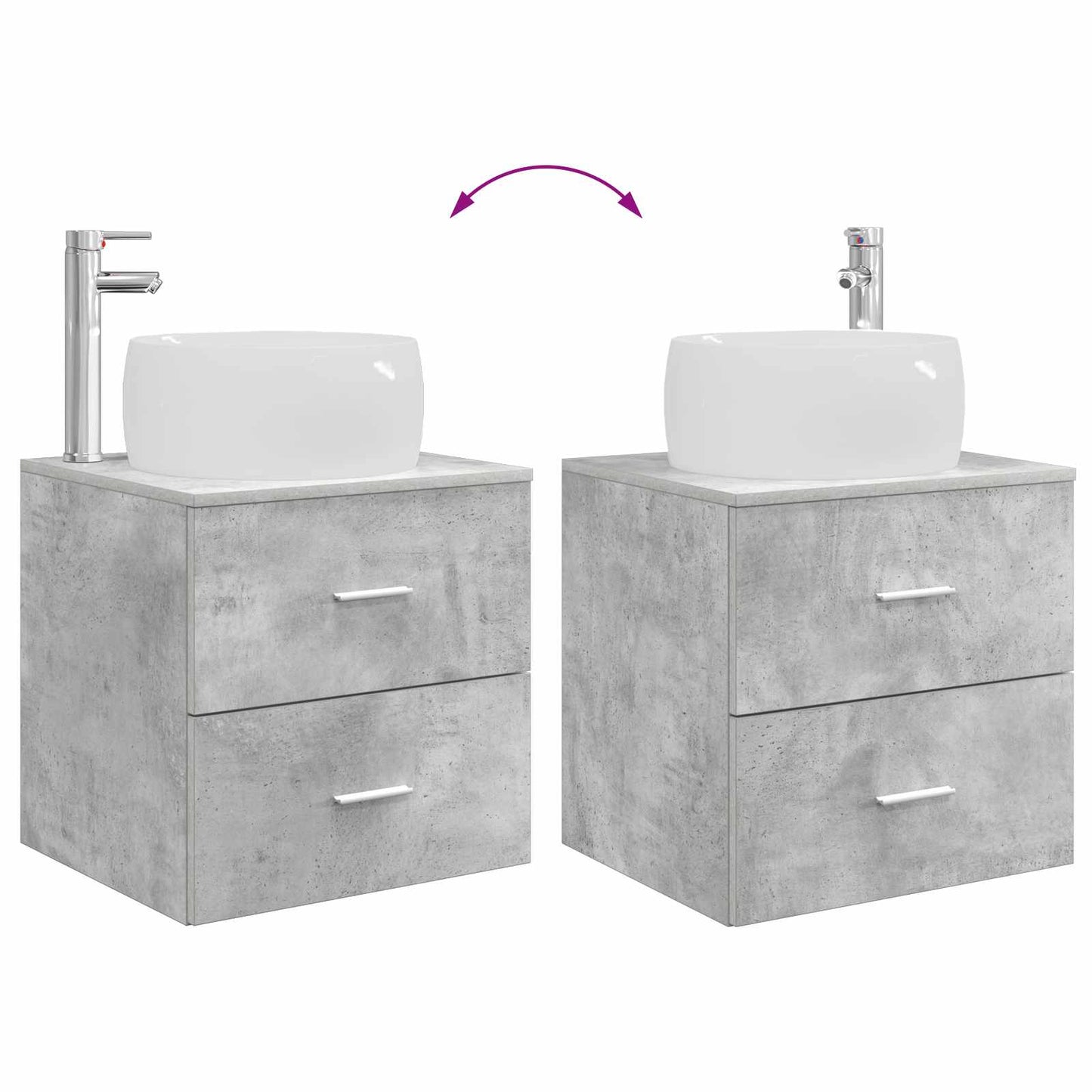 Bathroom Furniture Set 5 pcs Concrete Grey
