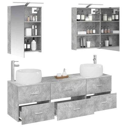 Bathroom Furniture Set 5 pcs Concrete Grey