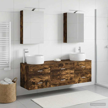 Bathroom Furniture Set 5 pcs Smoked Oak
