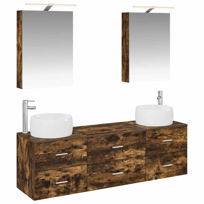 Bathroom Furniture Set 5 pcs Smoked Oak