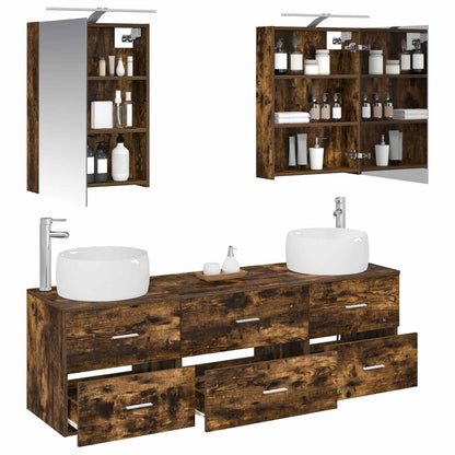 Bathroom Furniture Set 5 pcs Smoked Oak