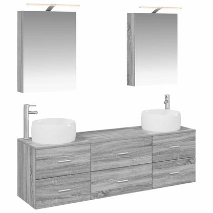 Bathroom Furniture Set 5 pcs Grey Sonoma