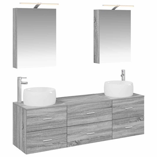 Bathroom Furniture Set 5 pcs Grey Sonoma