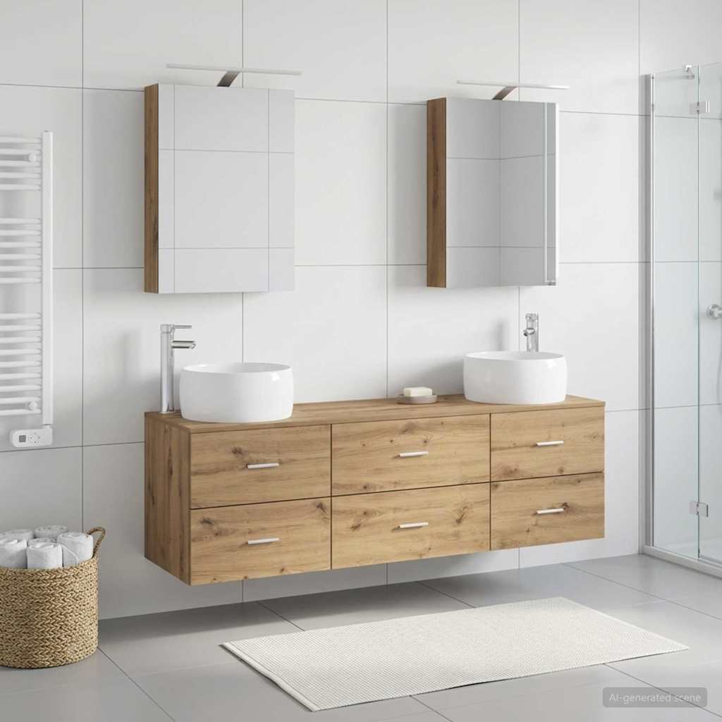 Bathroom Furniture Set 5 pcs Artisan Oak