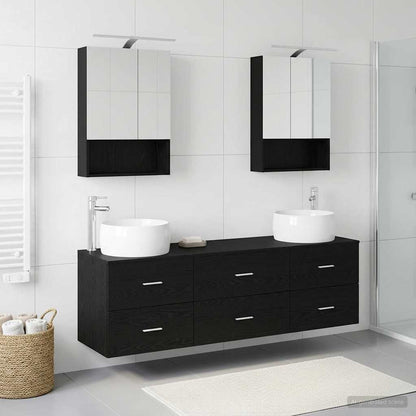 Bathroom Furniture Set 5 pcs Black Oak
