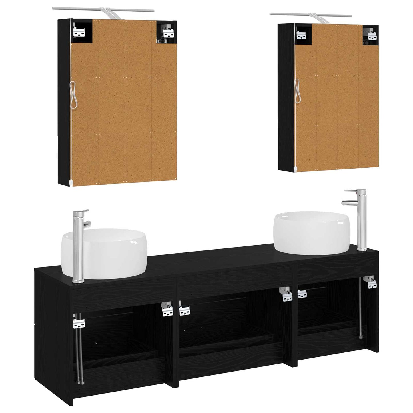 Bathroom Furniture Set 5 pcs Black Oak