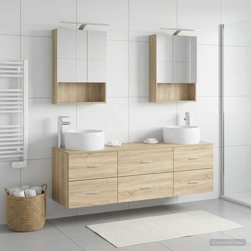 Bathroom Furniture Set 5 pcs Sonoma Oak