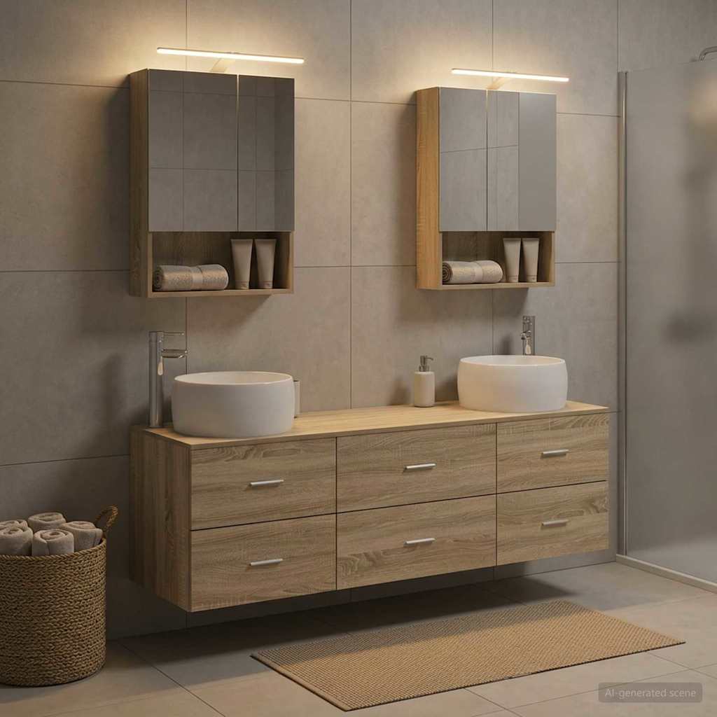 Bathroom Furniture Set 5 pcs Sonoma Oak