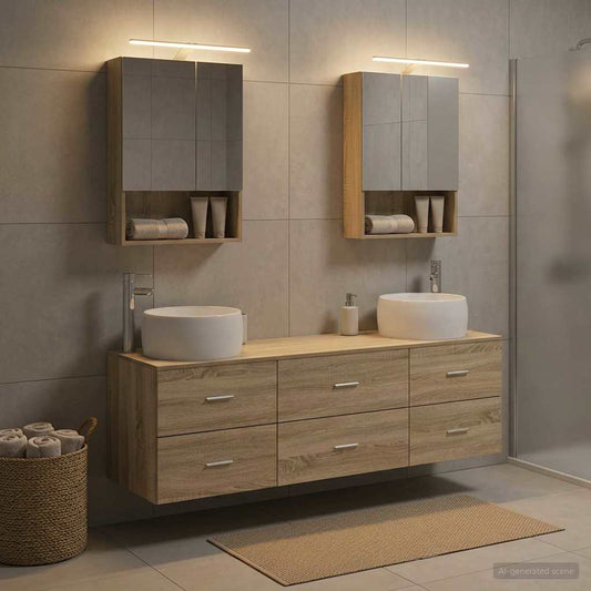 Bathroom Furniture Set 5 pcs Sonoma Oak