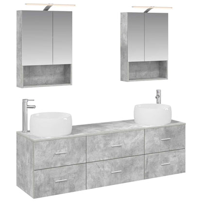 Bathroom Furniture Set 5 pcs Concrete Grey