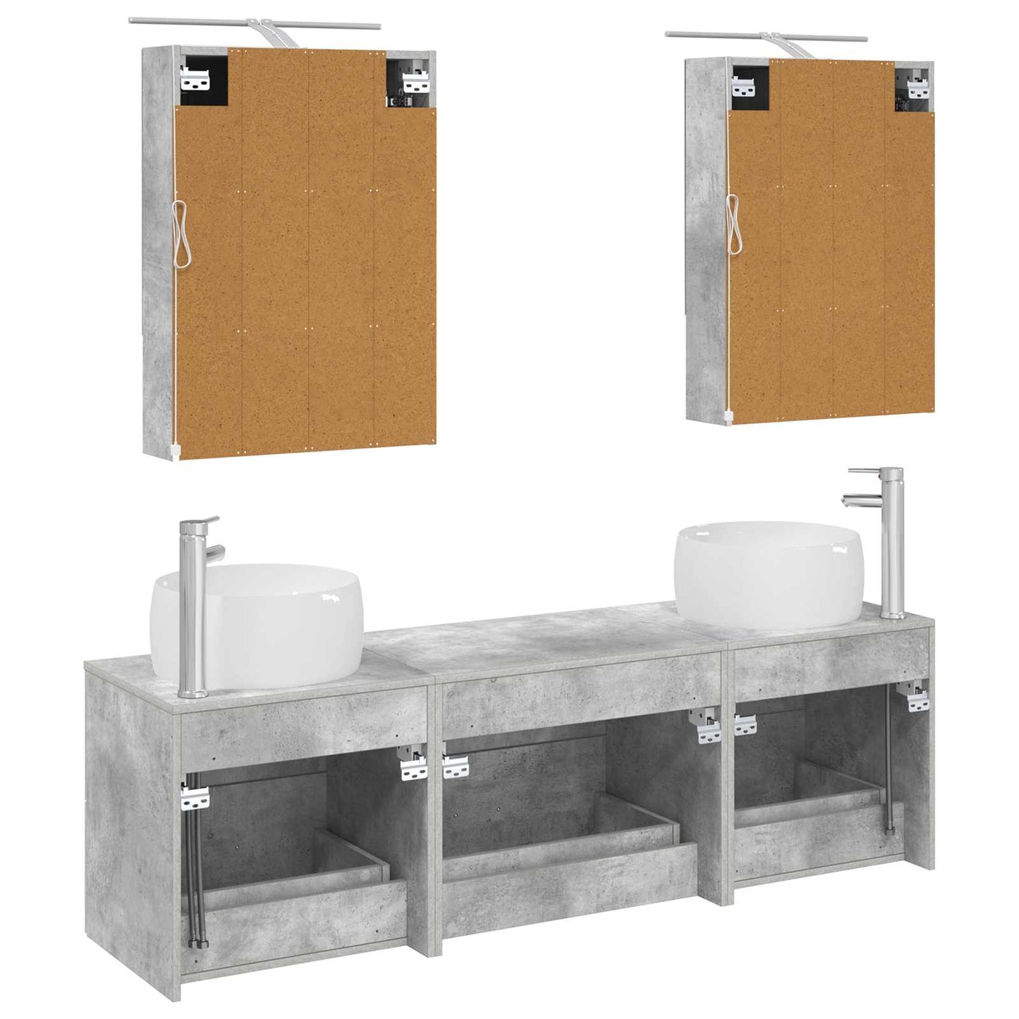 Bathroom Furniture Set 5 pcs Concrete Grey