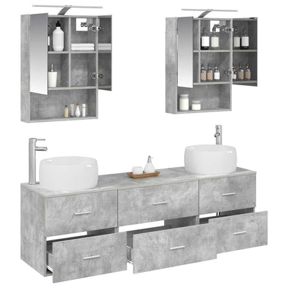 Bathroom Furniture Set 5 pcs Concrete Grey