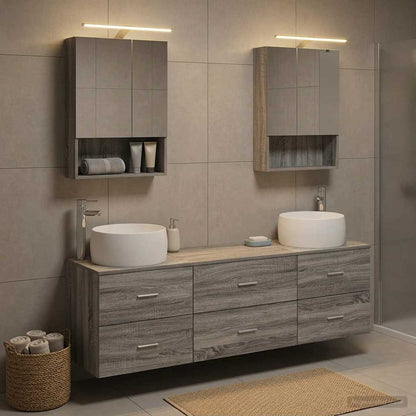 Bathroom Furniture Set 5 pcs Grey Sonoma
