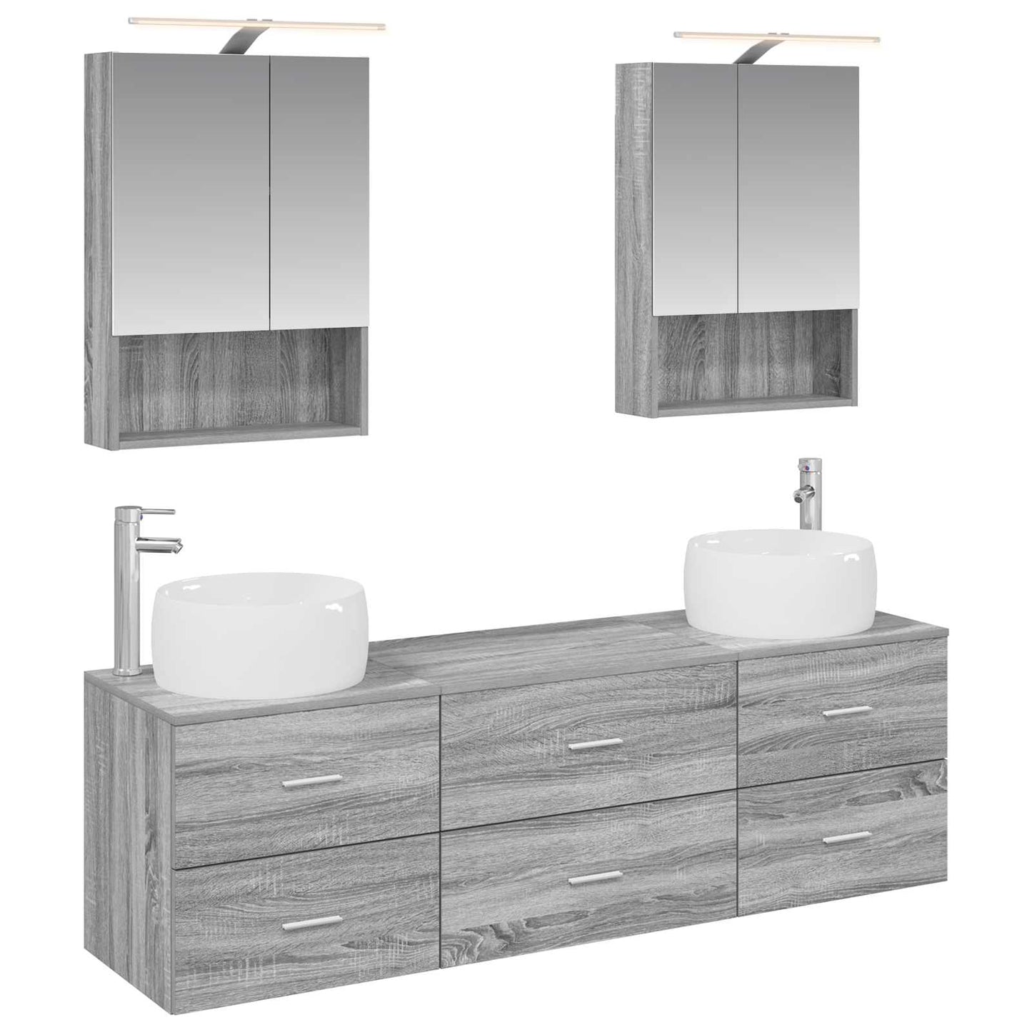 Bathroom Furniture Set 5 pcs Grey Sonoma