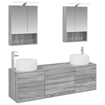 Bathroom Furniture Set 5 pcs Grey Sonoma