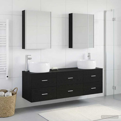 Bathroom Furniture Set 5 pcs Black Oak