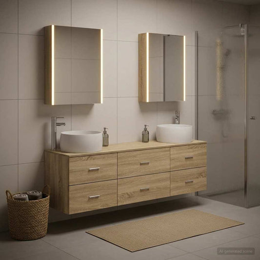 Bathroom Furniture Set 5 pcs Sonoma Oak