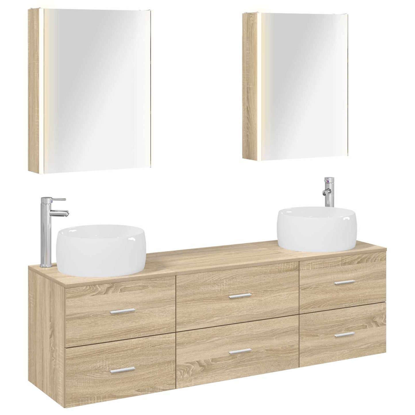 Bathroom Furniture Set 5 pcs Sonoma Oak
