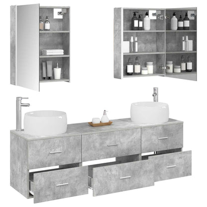 Bathroom Furniture Set 5 pcs Concrete Grey