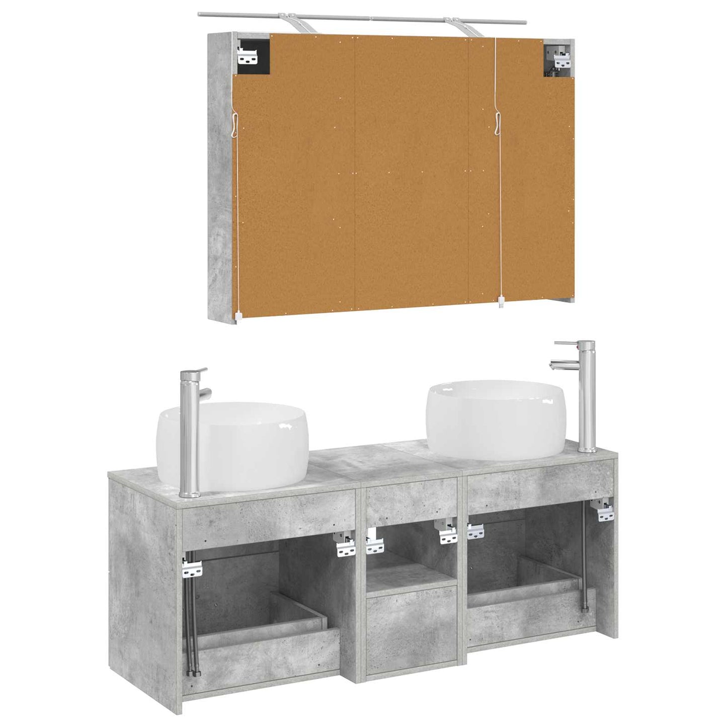 Bathroom Furniture Set 4 pcs Concrete Grey