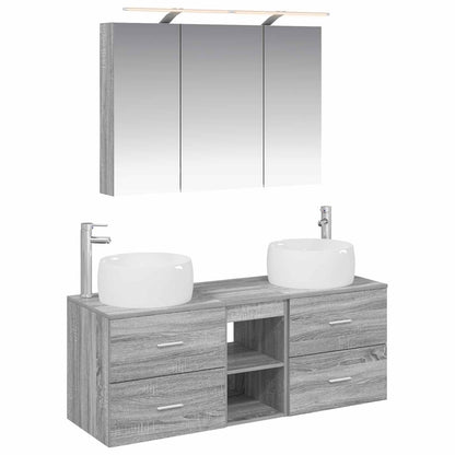 Bathroom Furniture Set 4 pcs Grey Sonoma