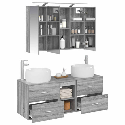 Bathroom Furniture Set 4 pcs Grey Sonoma