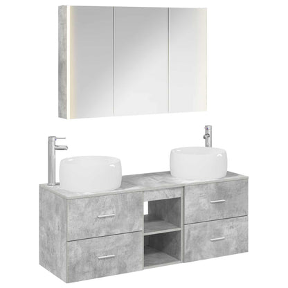Bathroom Furniture Set 4 pcs Concrete Grey