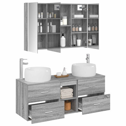 Bathroom Furniture Set 4 pcs Grey Sonoma