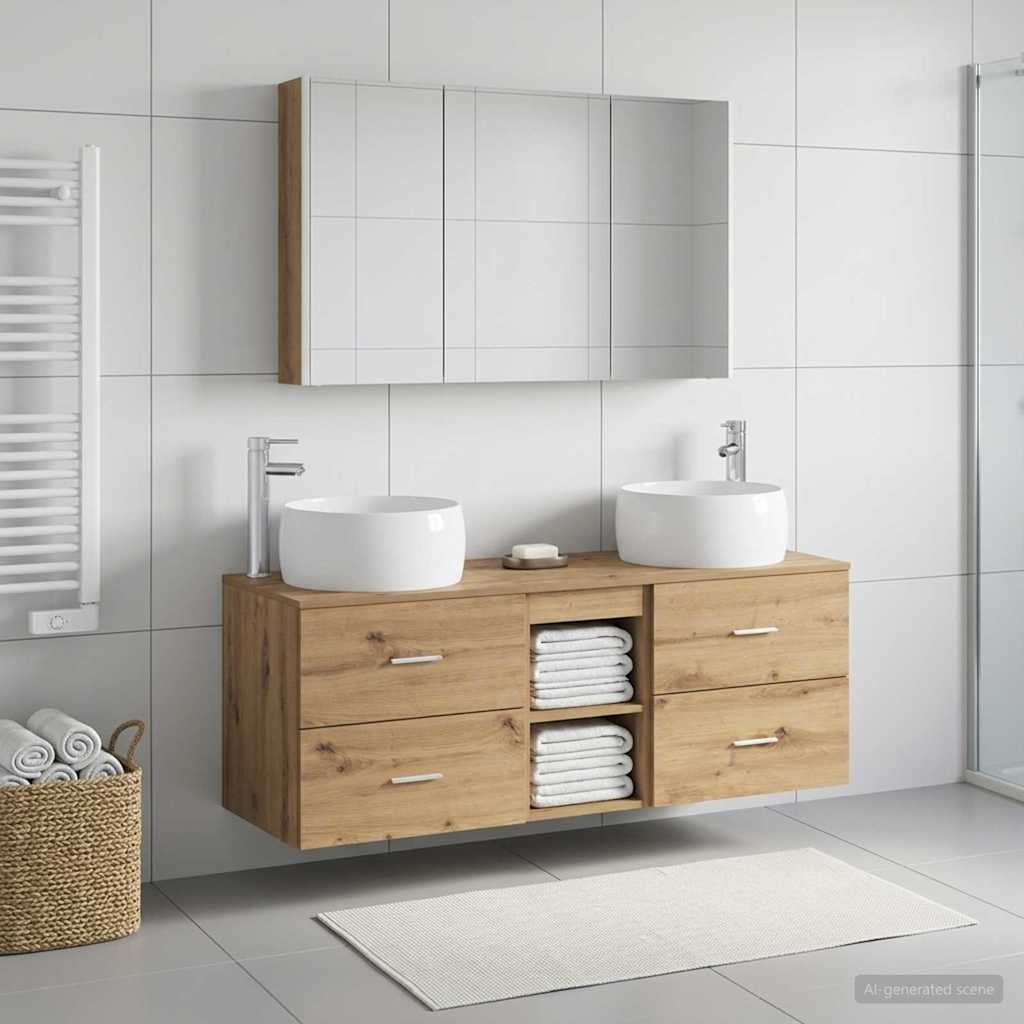 Bathroom Furniture Set 4 pcs Artisan Oak