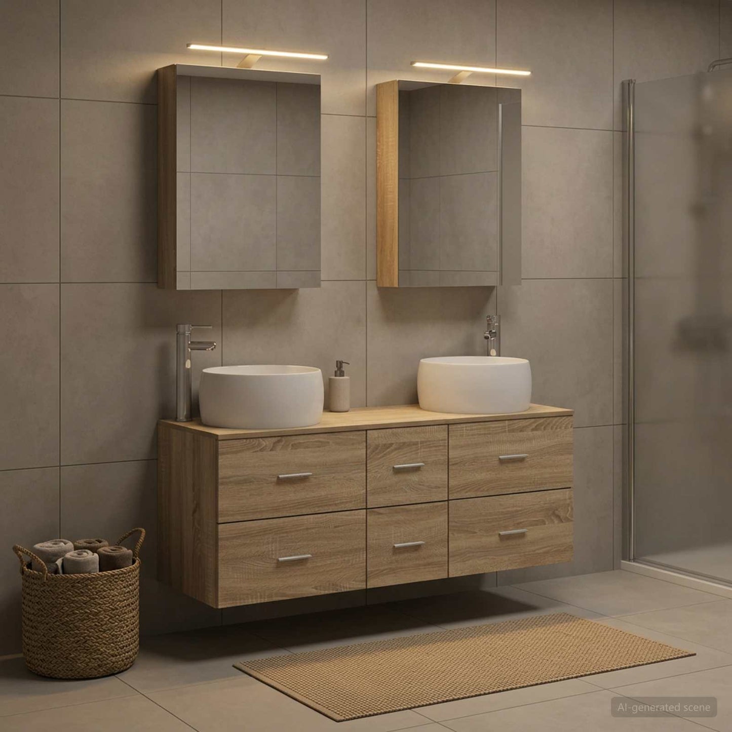 Bathroom Furniture Set 5 pcs Sonoma Oak