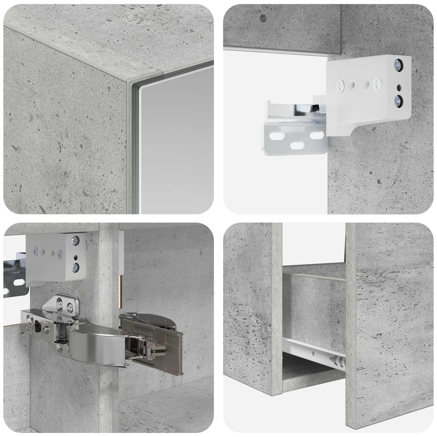 Bathroom Furniture Set 5 pcs Concrete Grey