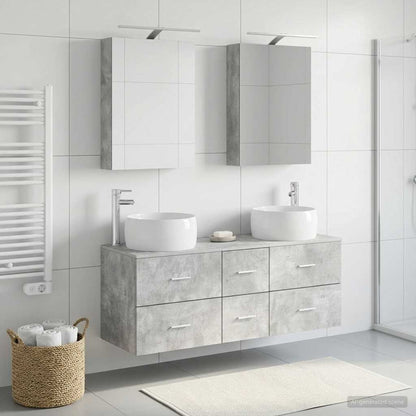 Bathroom Furniture Set 5 pcs Concrete Grey