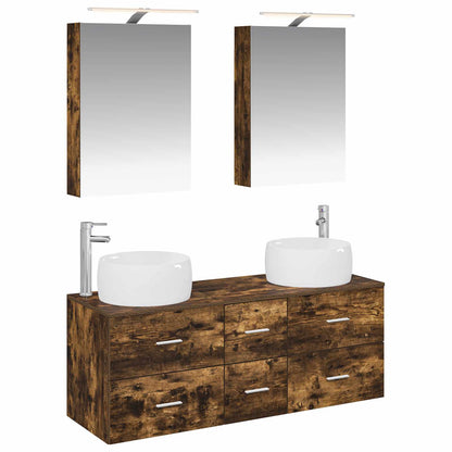 Bathroom Furniture Set 5 pcs Smoked Oak