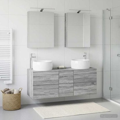 Bathroom Furniture Set 5 pcs Grey Sonoma
