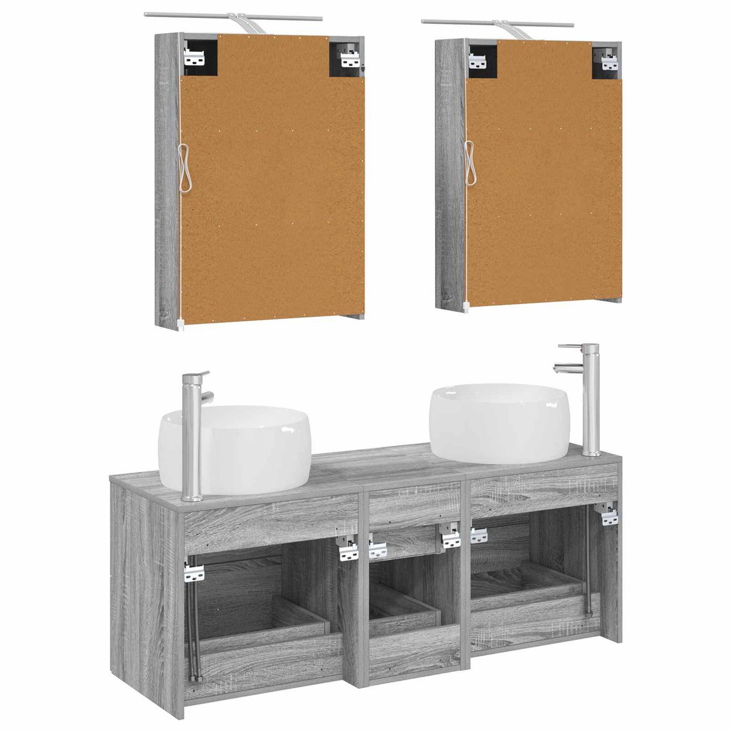 Bathroom Furniture Set 5 pcs Grey Sonoma