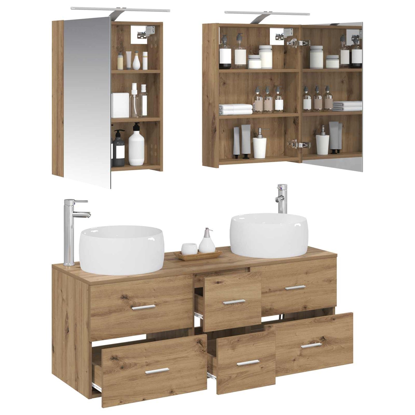 Bathroom Furniture Set 5 pcs Artisan Oak
