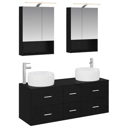 Bathroom Furniture Set 5 pcs Black Oak