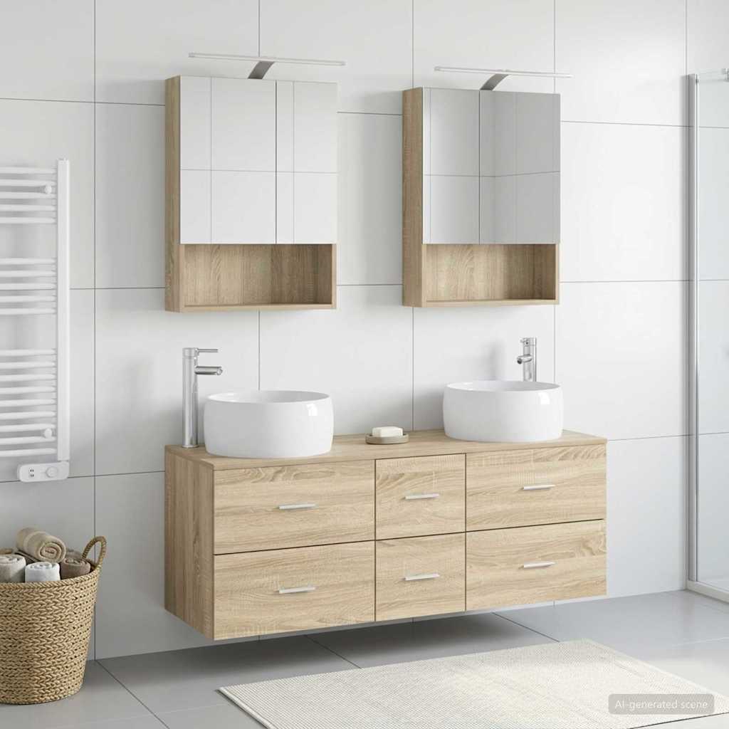 Bathroom Furniture Set 5 pcs Sonoma Oak