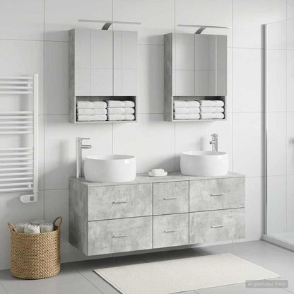 Bathroom Furniture Set 5 pcs Concrete Grey