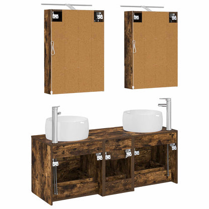Bathroom Furniture Set 5 pcs Smoked Oak