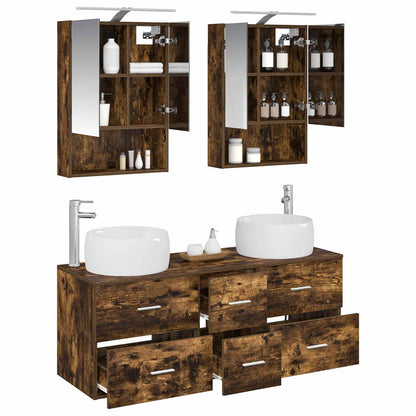 Bathroom Furniture Set 5 pcs Smoked Oak