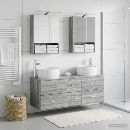 Bathroom Furniture Set 5 pcs Grey Sonoma