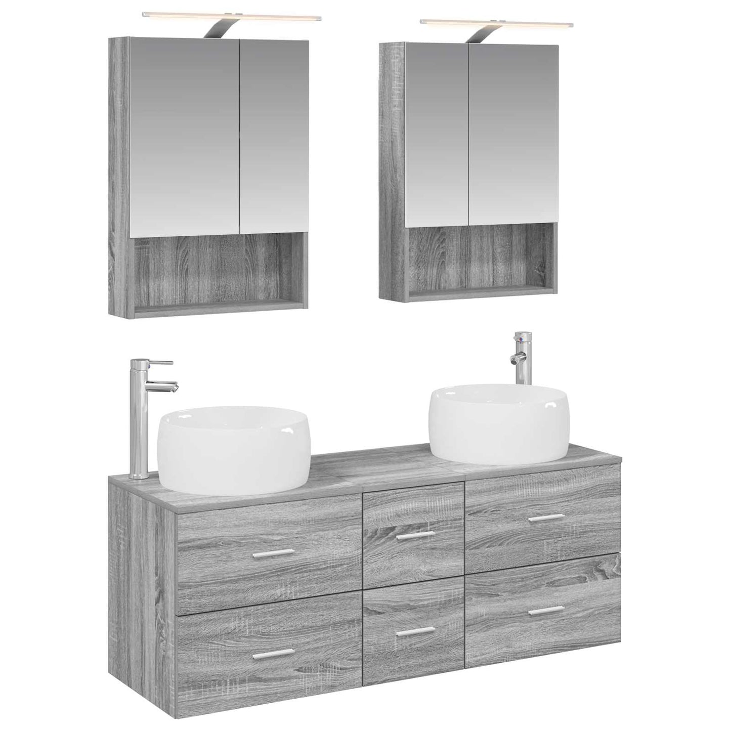 Bathroom Furniture Set 5 pcs Grey Sonoma