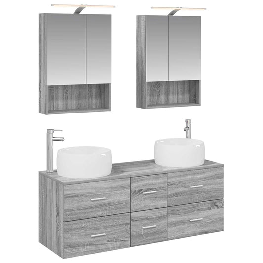 Bathroom Furniture Set 5 pcs Grey Sonoma