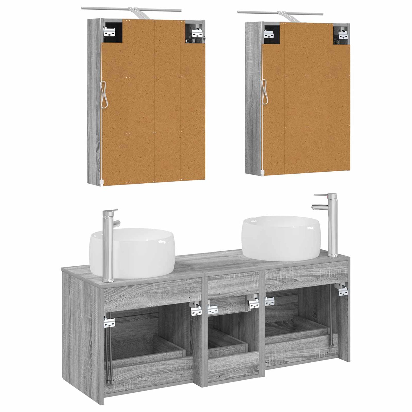 Bathroom Furniture Set 5 pcs Grey Sonoma