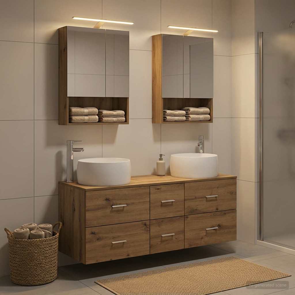 Bathroom Furniture Set 5 pcs Artisan Oak