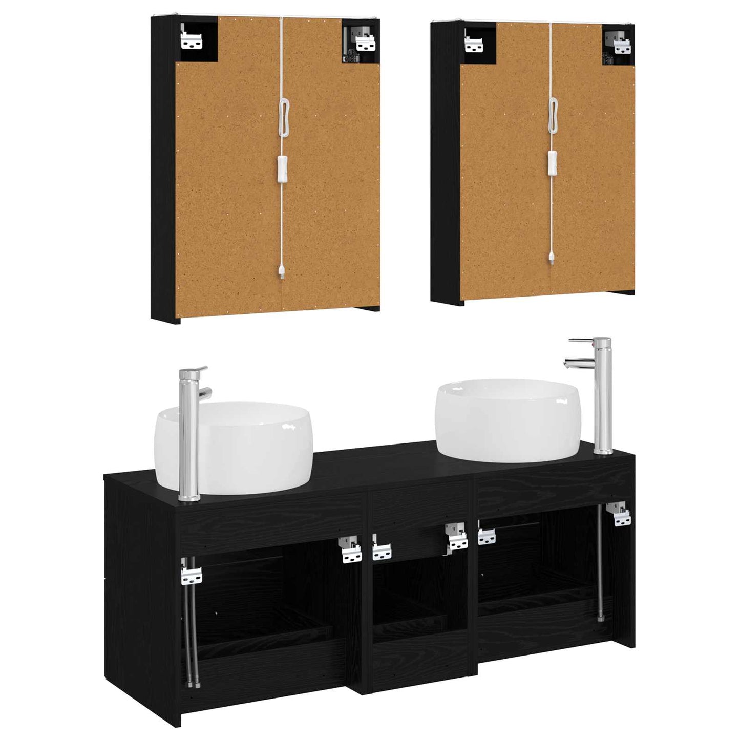 Bathroom Furniture Set 5 pcs Black Oak