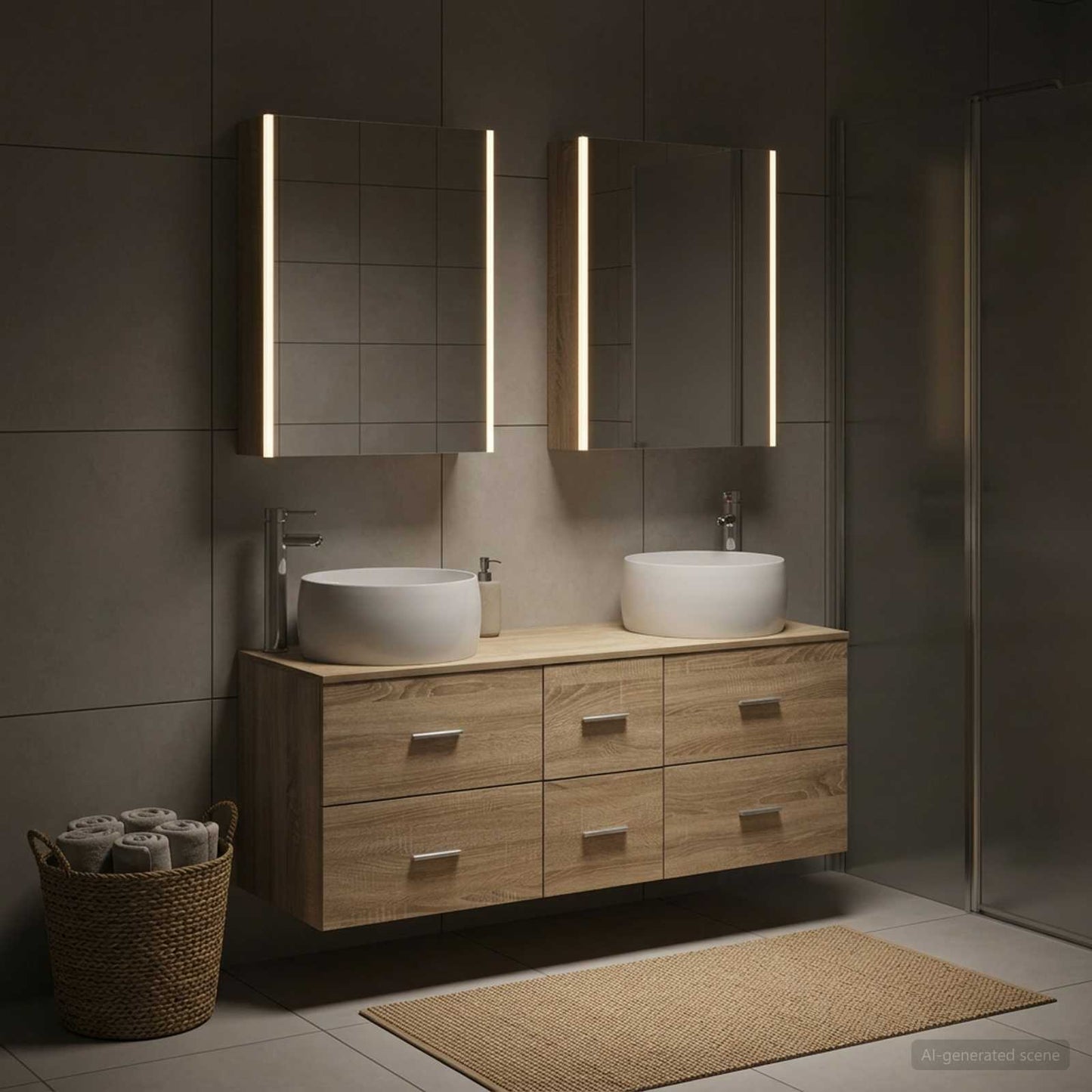 Bathroom Furniture Set 5 pcs Sonoma Oak